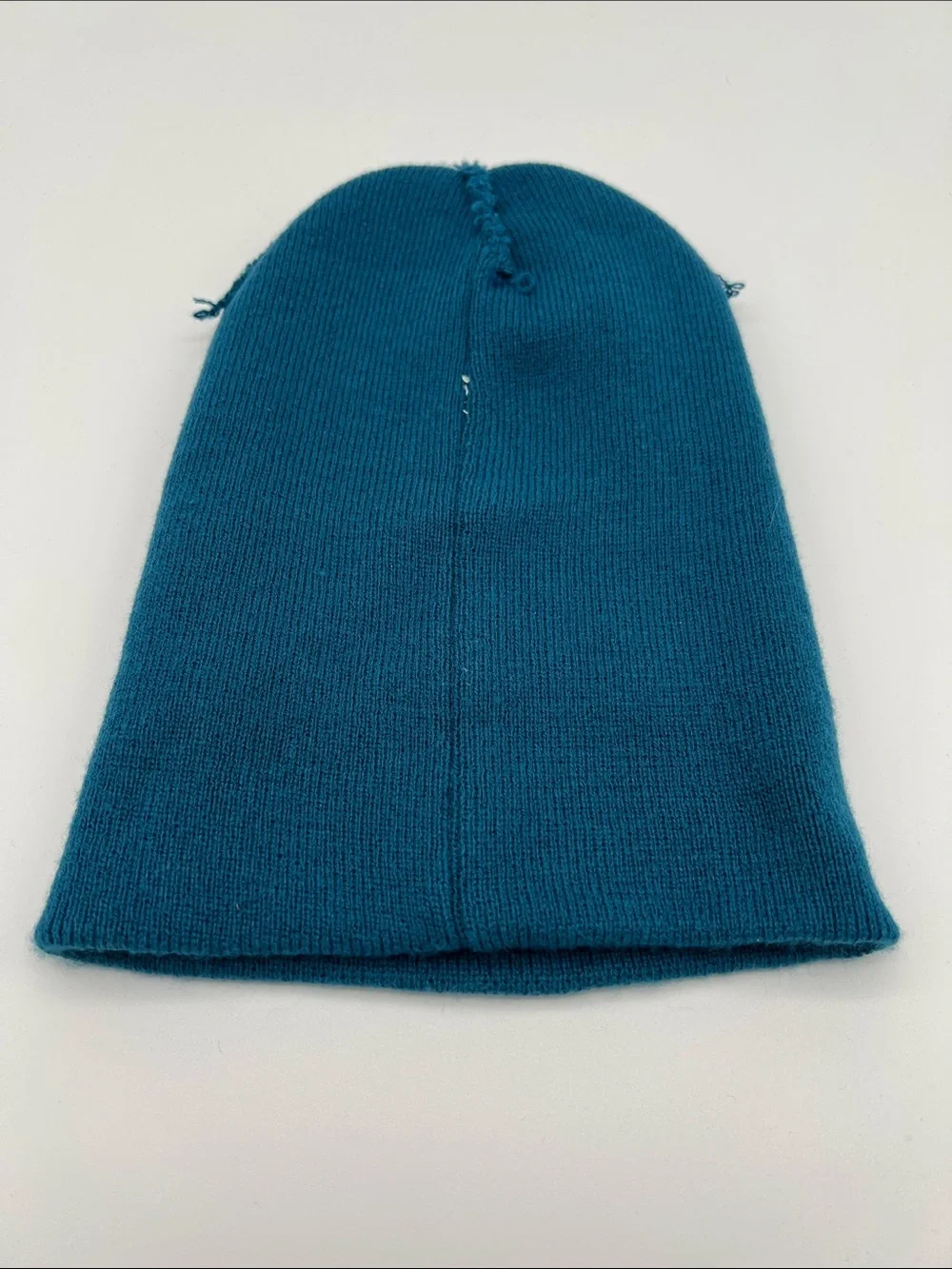 Embroidered Teal Cuff Beanie with Yin Yang Cat Design